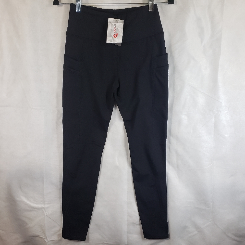 Baleaf Women's leggings, black, size S Fleece Lined,High Waisted,5 Pockets
